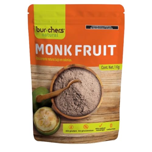 Consejos para Comprar Frutas al mejor precio. 35 Burchers Natural - Monk Fruit 1Kg | Endulzante natural | perfecto para bebidas y alimentos | no eleva el índice glucémico