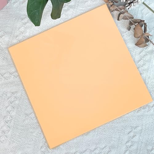 Image of 2 Pcs 12x12 Inch 1 /8 in Thickness Pale Orange Pastel Color Plexiglass Panel One Sided Glossy One Sided Frosted Plexiglass for DIY Items