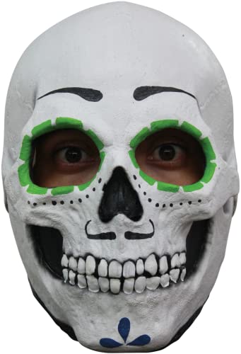 Partychimp 54-26455 Headmask - Catrin Skull/One-size Party mask, Multi-Coloured, T.Universal