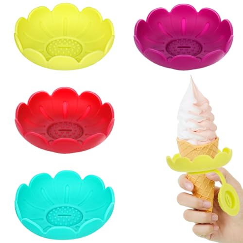 HQRKOTM Lot de 4 supports de glace pour enfant, moules à glace en silicone, moules à glace pour enfants, moules à glace anti-fuite