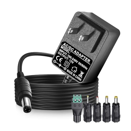 Image of 12V 3A 2A AC Adapter Charger with 8 Tips, ac /dc Adapter 100-240v, 50 /60hz 12 Volts 3000mA DC in 12V Power Supply Cord for Sceptre Monitor Series, Seagate WD, LED Strip Light, CCTV Camera,Router Cable