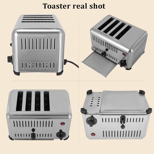 Toaster Stainless Steel Toaster Countdown Timer, Bagel/Defrost/Reheat/Cancel Functions,Warming Rack, Removable Tray, 5 Browning Settings, Extra Wide Slots, Bread Toaster,Fourpieces - Image 2