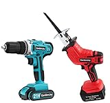 GardenJoy 21v Cordless Drill with 21v Reciprocating Saw