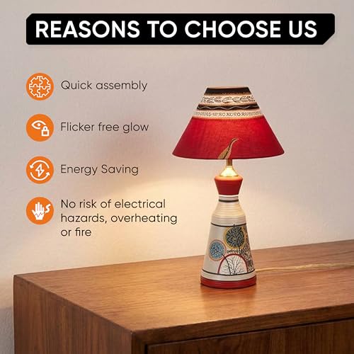 Image of AAKRITI ART CREATIONS Bazaar Soul Handcrafted Floral Lamp for Living Room Decoration | Warm Light Lamp | Home Decor Gift | Housewarming Gift | Handcrafted Home Decor Gift