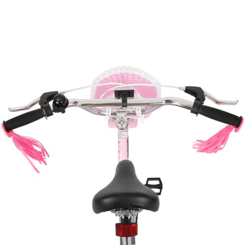 Image of WEIZE Kids Bike, 14 16 Inch Children Bicycle for Girls Ages 4-12 Years Old, Front Basket, Bell, Streamer, Doll Seat, Adjustable Seat & Handlebars, Coaster Brake, Multiple Color