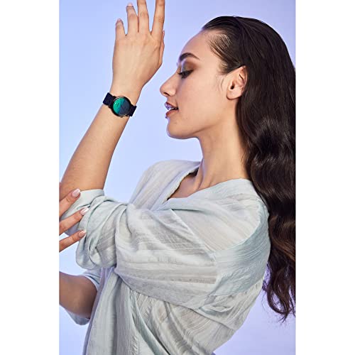 Citizen Women's Eco-Drive Dress Classic Ecosphere Watch In Black Ip Stainless Steel With An Ecopet Substainable Nylon Blue Strap, Blue Hued Dial (Model: Em1005-00L) #TOP4