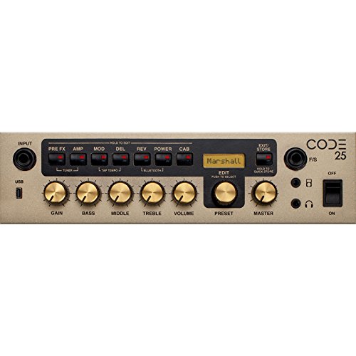 Marshall CODE25 Digital Combo 25W (Black) – Amplificateur Combo à Modélisation pour Guitare Électrique - Les Beatles, Paul McCartney, John Lennon, RIngo Starr, George Harrison Marshall CODE25 Digital Combo 25W (Black) - Amplificateur Combo à Modélisation pour Guitare Électrique – Image 6