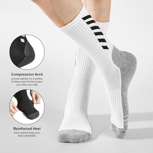Compression and Cushioned Running Socks, Anti-Blister, Moisture-Wicking Sports Socks for Hiking, Basketball3
