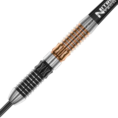 RED DRAGON Panterra 24 Gram Premium Tungsten Steeltip Darts Set including Flights and Stems, Black and Bronze, 24G - Image 3