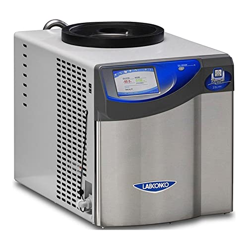 Labconco 700201010 Free Zone Benchtop Freeze Dryer with Non-Coated Stainless Steel Coil, 2.5 L Capacity, -50 Degree C, North America Plug, 230V, 60 Hz, 7A