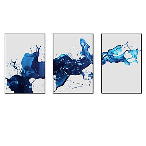 Toile d'art mural bleu abstrait pour créer un salon scandinave apaisant