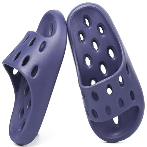 FINLEOO Mens Shower Shoes Wide With Holes Mens Shower Sandals Dry Quickly Non Slip Indoor Slippers Bedroom Pool Spa College Dorm