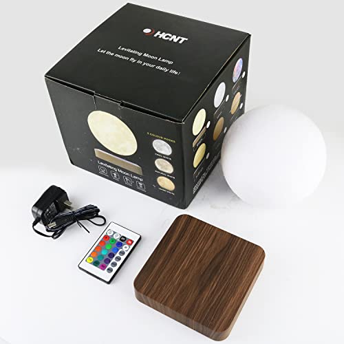 Levitating Moon Lamp, Azimom 16 Colors 5.9Inch Magnetic Floating Moon Lamp Spinning In Air Freely Dimming Timing 3D Night Light With Wooden Base For Office Bedroom Decoration #TOP7