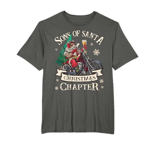 Biker Sons of Santa – Santa Riding Motorrad on Christmas T-Shirt