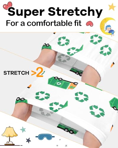 Image of DAUGHTER QUEEN Boys Pajamas Set 100% Cotton Pjs Long Sleeve Pajamas Big Boys Garbage Truck Pj Kids Sleepwear Clothes Jammies Size 12 11 10-12 Youth Years