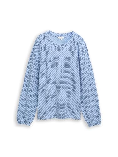 Tom Tailor Damen 1044923 Longsleeve T-Shirt, 39268 - Blue Graphical Minimal, M EU – Ansicht 5