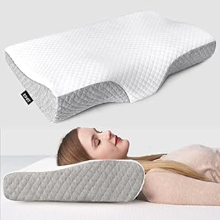 ZAMAT Contour Memory Foam Pillow for Neck Pain Relief, Adjustable Ergonomic Cervical Pillow for Sleeping, Orthopedic Neck Pillow with Washable Cover, Bed Pillows for Side, Back, Stomach Sleepers