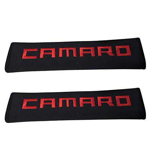 Tangpot 2pcs Car Accessories Red Camaro Logo Car Seat Belt Cover Fit for Camaro Enthusiast