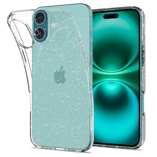Spigen Cover Liquid Crystal Glitter Compatibile con iPhone 16 - Crystal Quartz