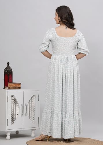 Image of Daevish Women's Rayon Fit and Flare Midi Casual Dress