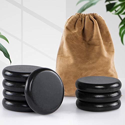 Mdluu 8 pcs natural basalt massage stones set for profe…