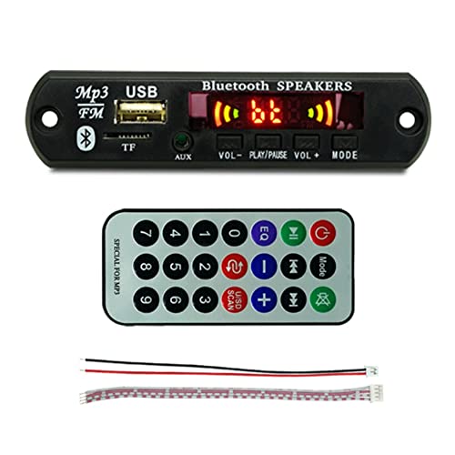 veorly MóDulo USB MP3 Bluetooth 12V MP3 WMA Placa Decodificadora MóDulo de Audio FM AUX USB TF Radio para Altavoz de MúSica Remoto de Coche