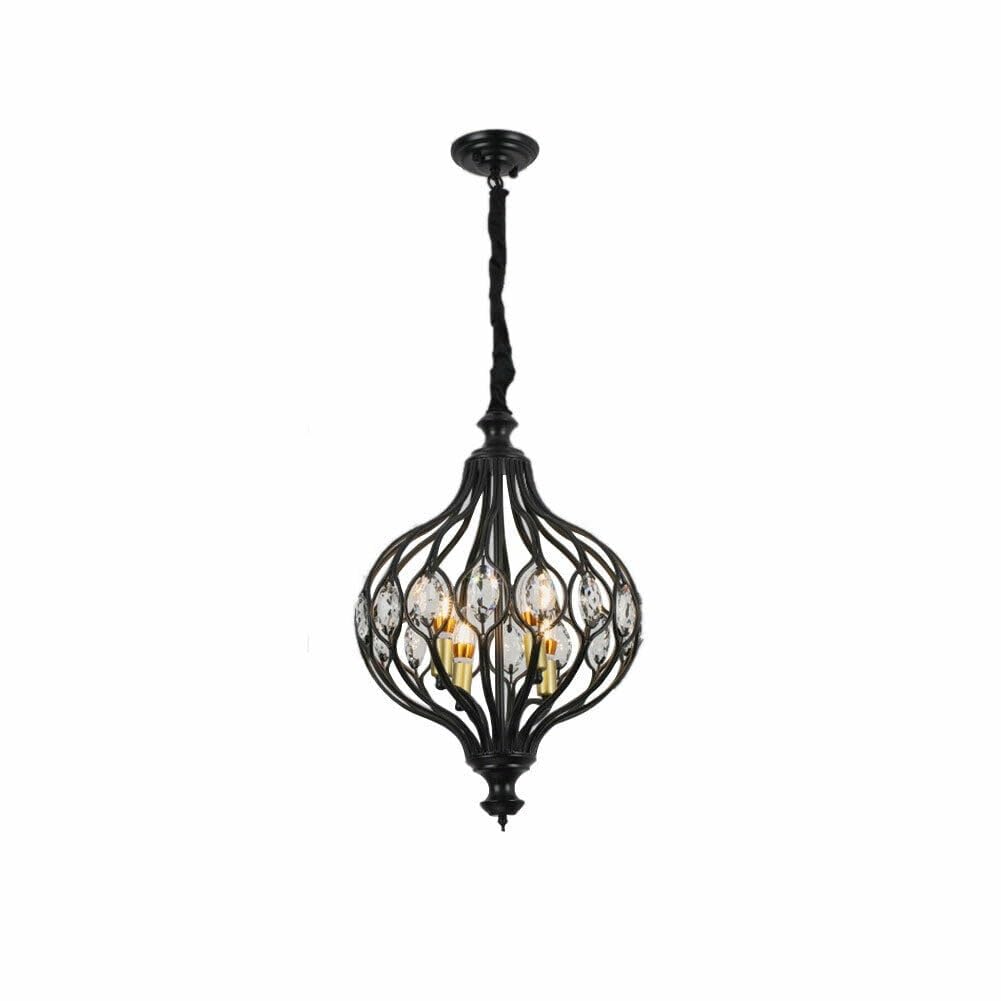 De WenCeilingChandeliers, Crystal Pendant Lighting, 4-Light Modern Chandelier Adjustable Height Ceiling Hanging Globe Lighting Fixture