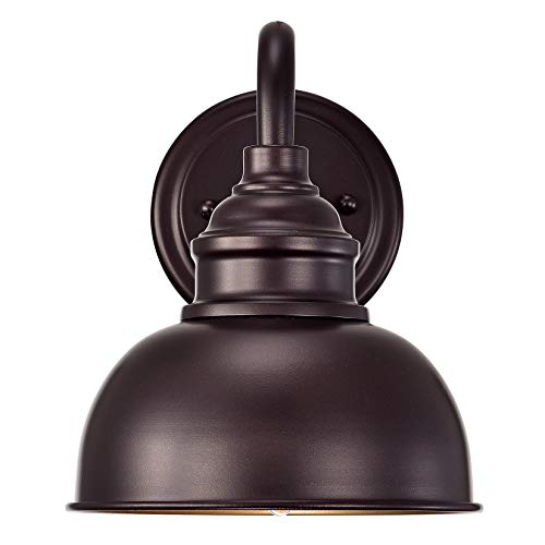 Image of Farmhouse Vanity Wall Sconce, Industrial Gooseneck Barn Light Fixture, Oil Rubbed Bronze Wall Lamps for Bedroom, Bathroom, Hallway, Living Room, Reading Room