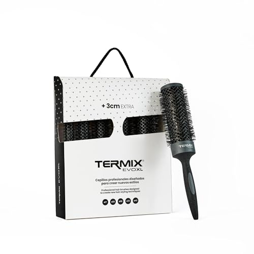 Termix Evolution zestaw XL z okrągłą szczotką termiczną o długości 5 3 cm, która skraca czas schnięcia, jonizowane włosie i korpus szczotki z powłoką z tworzywa sztucznego.