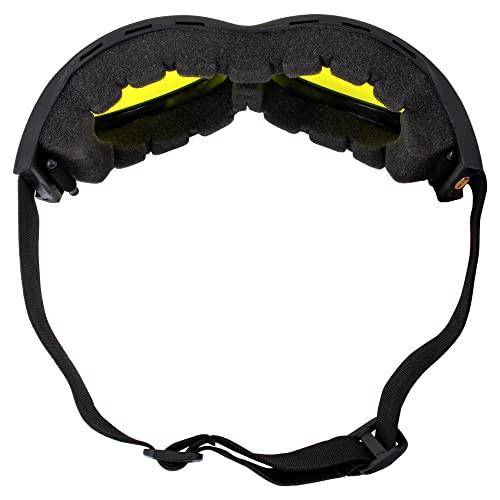 Birdz Eyewear - The Buzzard - Padded Motorcycle Riding Goggle Fits Over Glasses (Black-Yellow) #TOP7