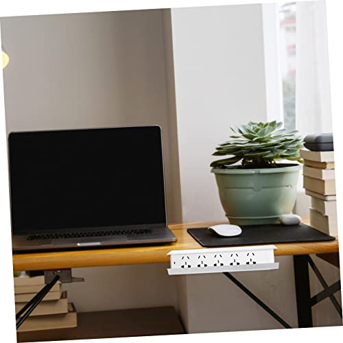 Alipis under Desk Tray No Drill Wire Organizer para almacenamiento eficiente de cables, blanco, pequeño y fácil de instalar miniatura 7