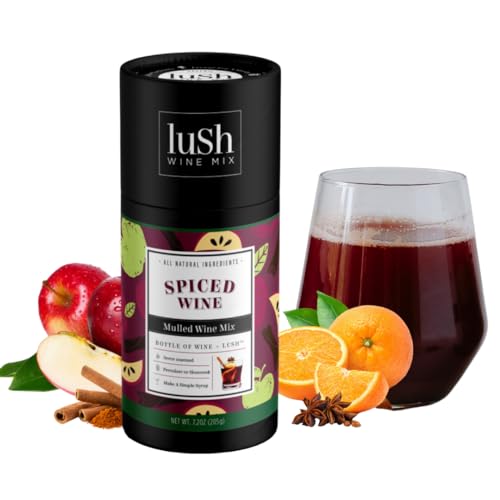🍏🥇 10 Best Apple Cider Non Alcoholic For 2025 7 Lush Wine Mix, Holiday Spiced Wine, Makes 8+ Drinks, Organic Cocktail Mixers, Mocktails Non-Alcoholic Drinks, Mulled Apple Cider, Traditional Mulling Spices, Instant, Gluhwein, Sachet Bag - 1 Pack