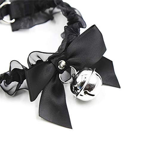 Aoteng Star Black Bell Choker Collar Necklace Lolita Bow Collar Cat Cosplay Kitty Velvet Collars #TOP4