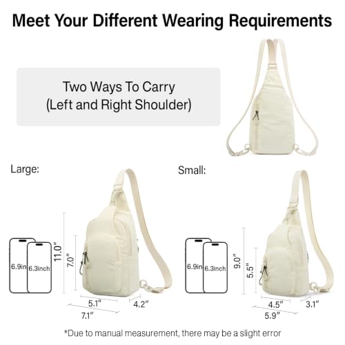 Image of Hanke Crossbody Sling Bag for Women Men, Small & Large Casual Cross Body Sling Bags, Chest Bag for Outdoor Hiking Travel