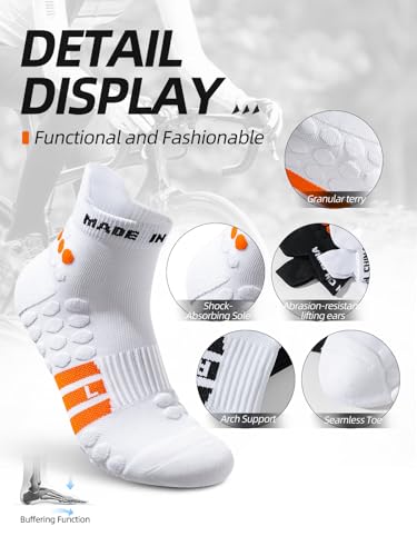 Men's ankle running socks size 9-13,quarter socks with arch support,comfortable and anti-slip sports sock,6 pack4