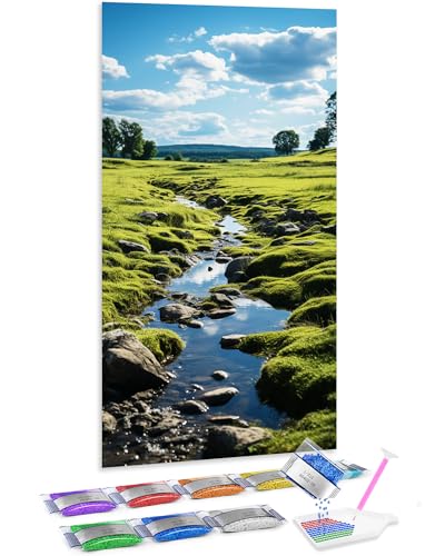 Diamond painting 5D de paisaje grande 70x40 cm para manualidades de adultos