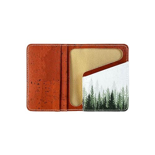 Cork Wallet - Cork Card Holder - Art Print - Eco Friendly – Vegan Non-Leather -Sustainable - Bifold (Tree-Tops)