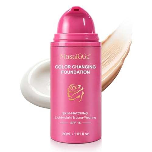 Colour Changing Foundation 2026 New SPF 15 Skin Tone Adapting Liquid Foundation for Women Self Adjusting Natural Finish - Long Lasting Color Match for Face (1PC)