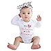 Produktbild Robemon Langarm Body Baby Strampler Kleidung Baby Mädchen Jungen zum Valentinstag Gr. S , A-weiß