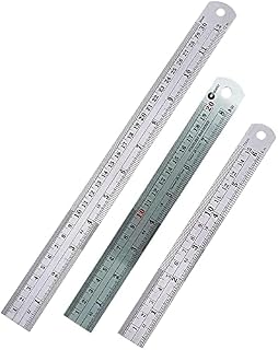 Dapetz ® 3 Pcs Stainless Steel Ruler, Metal Ruler Set Precision Ruler Kit Including 12 Inch, 6 Inch and 8 Inch Ruler Metric and Imperial for Engineers for Easy Measurements.