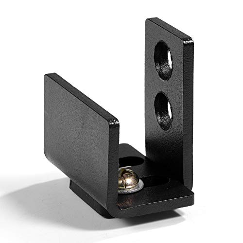 Vloergeleider, 1pc zwart stalen hardware schuifdeur staldeur Bodemwandmontage vloergeleider met schroeven - Afbeelding 8