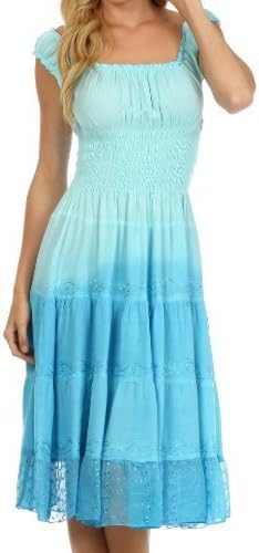 Sakkas Spring Maiden Ombre Peasant Dress