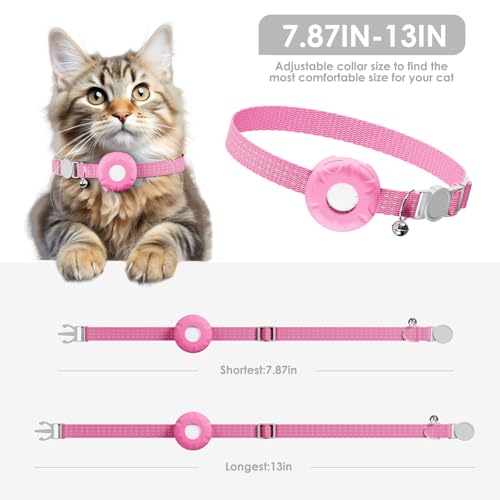 Image of GPS Tracker for Cats (iOS Only), MINI GPS Cat Tracker, Real-Time Location Pet Tracker, No Monthly Fee, Compatible with Apple Find My,Anti-Lost,Finder Tag for Vehicles, Pets, Kids, Items (Pink)