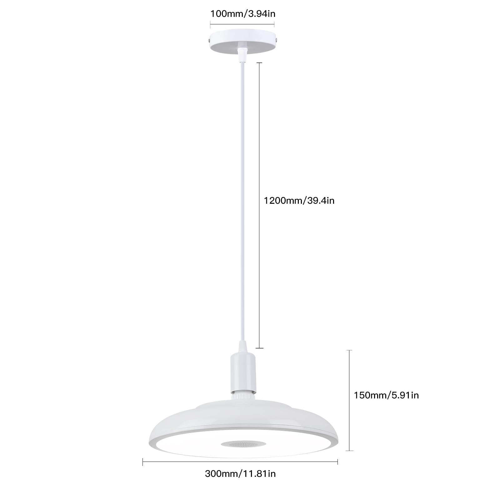 Lampadario a LED da 28CM Lampada a Sospensione per Isola da Cucina, Lampadario Bianco per Uso Interno ed Esterno, Lampada da Bagno Impermeabile con Cambio di Colore per Sala da Pranzo Camera da Letto
