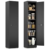 LHForgetech Armoire Métallique de Rangement avec Serrure Noir 35x40x180 cm