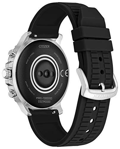 Citizen Cz Smart Grey Plated Silicone Strap Stainless Steel Smartwatch Touchscreen, Heartrate, Gps, Speaker, Bluetooth, Notifications, Iphone And Android Compatible, Powered By Google Wear Os #TOP2