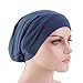 Funien Cotton Silky Lined Sleep Cap for Curly Hair Stay All Night for Women Black