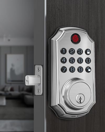 ZSZ Smart Locks for Front Door, Keyless Entry Door Lock with Fingerprint, Keypad & Code Unlock, No App/Internet Needed, Auto Lock, Function Setting with Voice, Install in 90 Seconds, Low-Battery Alert