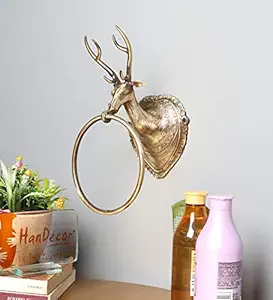 Two Moustaches Royal Stag Design Brass Towel Hanger, Bathroom Accessories, Kitchen Towel Holder, Kitchen Accessories, Towel Hanger for Bathroom, Towel Holder, Standard, Pack of 1