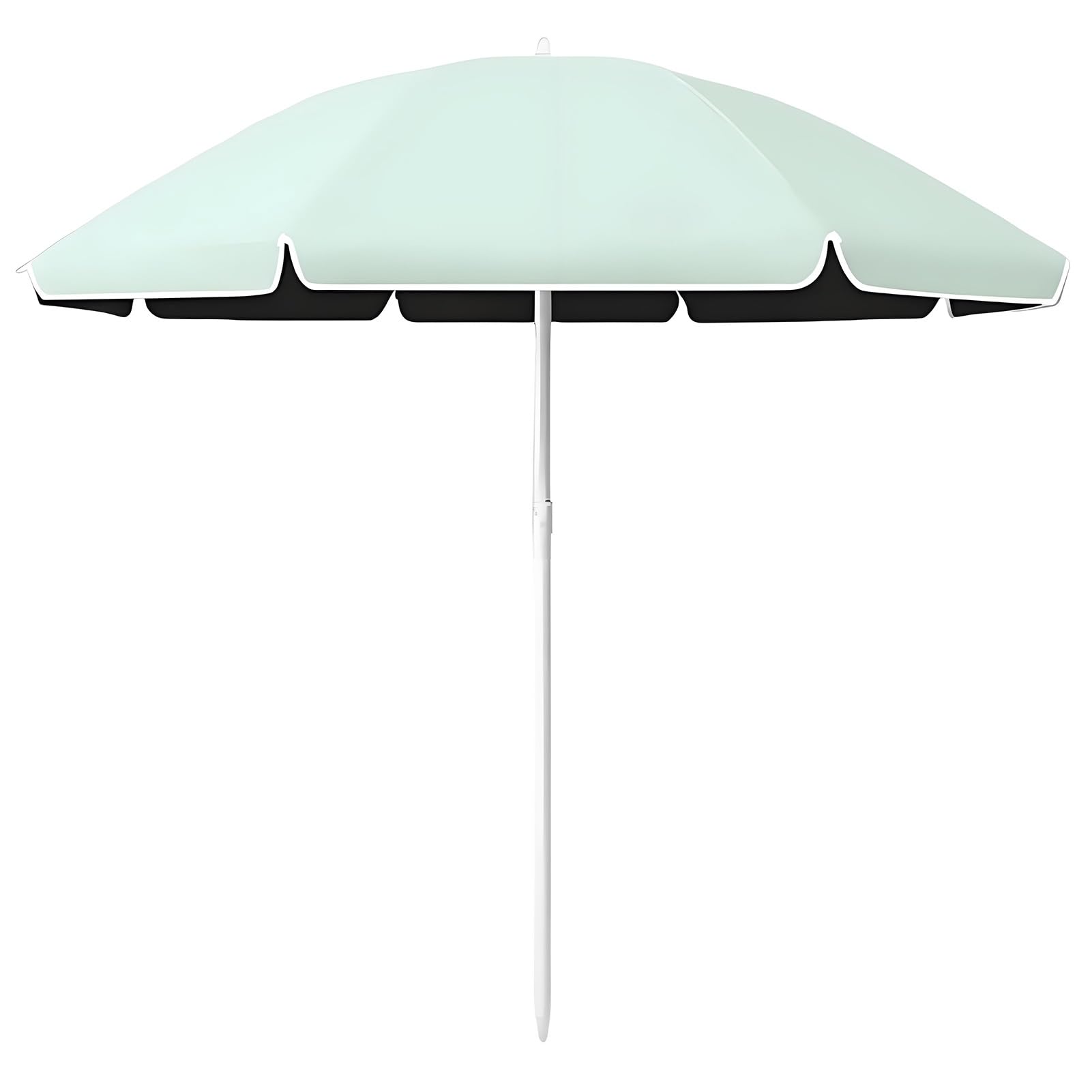 Okrągły Parasol Tarasowy Z Regulowaną Wysokością, Przenośny Parasol Plażowy Z 8 Żebrami, Upf50+, Ogrodowy Parasol Na Pikniki Kempingowe, Bez Podstawy,Green-180cm/5.9ft